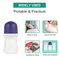 Botol Roll On Parfum Minyak Atsiri Plastik PP Kosong Isi Ulang 50ml, Tutup Sekrup, Untuk Kosmetik, Warna Sesuai Pesanan, Cetak UV