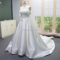 Nouvelle Arrivée Robes de Mariée Modernes en Satin Effet Illusion, Robes de Bal Élégantes, Sur Mesure, Grandes Tailles avec Traîne Royale