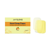 Savon en papier format voyage, parfumé, pour le lavage des mains et le bain, en feuilles jetables, mini savon portable en papier, tablettes de savon au citron