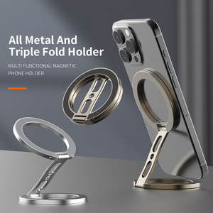 <span class=keywords><strong>Soporte</strong></span> Magnético Plegable de Doble Cara para Teléfono, Base Magnética Metálica de Escritorio para iPhone 18 17 16 15 14 Pro Max - Product Image 2