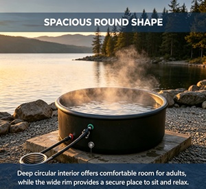 Bain à remous <span class=keywords><strong>gonflable</strong></span> pour camping avec chauffage au bois, <span class=keywords><strong>spa</strong></span> <span class=keywords><strong>gonflable</strong></span> Drop Stitch avec chauffage au bois en acier inoxydable pour jardin extérieur - Product Image 2