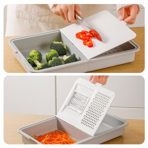 Drainage 3 in 1 Kitchen Chopping <b>Tool</b> Kitchen Double-Sided Chopping Board Storage Tray Folding Washing Basin - Product Image 3