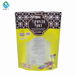 Impresión personalizada de alimentos bolsa de embalaje de 500g de harina de maíz en polvo de Granola con ventana transparente de bolsas con cierre de cremallera