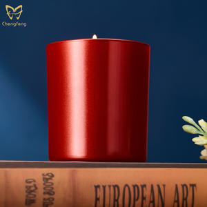 ขวดแก้วหอมสีสันสดใส ที่ใส่เทียนแก้วสีแดง 300 มล. ที่ใส่เทียนทีไลท์สำหรับตกแต่งงานแต่งงาน - Product Image 2