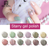 ICE NOVA Gel Polish Starry, Peinture Gel pour Nail Art, Fournitures pour Ongles, Ensemble de Vernis Gel Star Shine, Vernis à Ongles Marque Privée