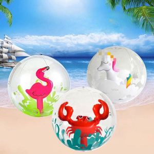 Ballons de plage gonflables en forme de flamant rose - Cadeau promotionnel d'été en PVC imprimé en 3D pour le plaisir en plein air - Product Image 1