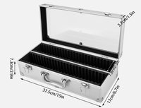 Boîte de rangement en aluminium pour 50 pièces de monnaie, avec 2 compartiments, pour 4 pièces certifiées PCGS NGC