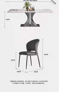 Ensemble de table à manger carrée en marbre gris de luxe italien, 6 places, <span class=keywords><strong>cadre</strong></span> en acier inoxydable doré moderne, écologique, durable, de haute qualité - Product Image 6