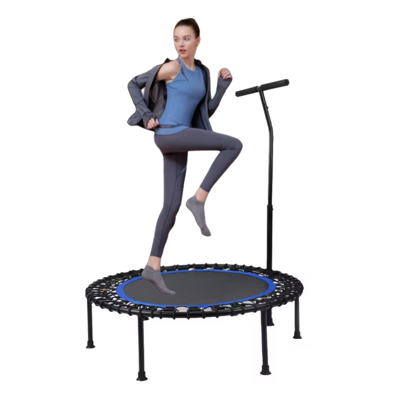 TBTBGXQ - Trampolín plegable para fitness, portátil, 40 pulgadas, con alfombrilla de manija, rebotador de ejercicio, seguridad y duradero con rodillera para interior/jardín