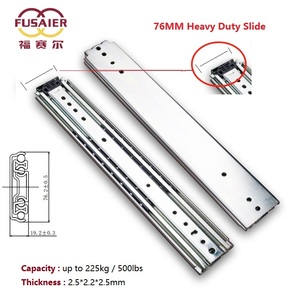 Fusaier Heavy Duty 76mm Canales telescópicos Deslizamiento Guías Cajón Deslizante 225kg 500lbs Capacidad de carga para gabinetes de cocina - Product Image 2