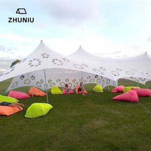 Tente de camping ZHUNIU <span class=keywords><strong>Unistrengh</strong></span> en forme d'étoile, imperméable, anti-UV, coupe-vent, en polyester extensible, pour toutes les saisons, événements en plein air - Product Image 4