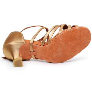 Zapatos de Baile Latino/Salsa para Mujer Gautiers, Parte Superior de Satén, Cuero Vacuno con Forro de Gamuza - Product Image 4