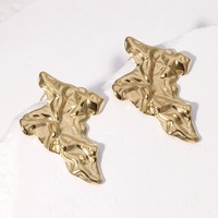 Pendientes chapados en oro de 18 quilates de acero inoxidable, joyería de moda para mujer, venta al por mayor