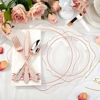 XUELI Lot complet de vaisselle en plastique de 175 pièces: assiettes, tasses, couverts et serviettes de table Kit de fête minimaliste durable et jetable pour événements