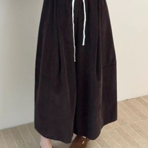 Corduroy Wide Leg <b>Pants</b> High Waist Loose Fit Breathable Casual Women's <b>Pants</b> With Splicing Design For Autumn Winter - Product Image 3