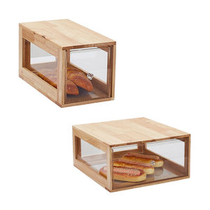 <span class=keywords><strong>Colonne</strong></span> de boulangerie étroite en bois avec tiroirs en acrylique transparent pour autre planche à découper à fond coulissant pour restaurant d'hôtel grande capacité - Product Image 6