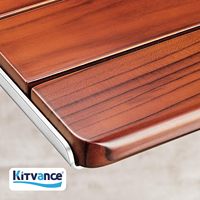 Banc de douche mural pliable Durtschi FSS-WT50 20 pouces en teck et acier inoxydable, conforme ADA, élégant, pour personnes âgées