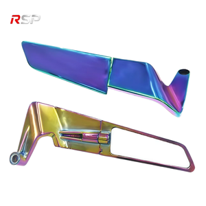 Espejo Retrovisor Frontal RSP Rainbow Wing de Aleación de Aluminio, Ajustable, Gran Angular, Antideslumbrante, Universal para Motocicleta y Scooter, Juego de 2 - Product Image 6