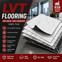 Self Adhesive LVT Flooring Travertine Glitter Black Grey Commercial Grade Waterproof White High Gloss School Club Kids Room