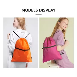 High Quality Custom <b>Waterproof</b> Wear Running Polyester Zip <b>Drawstring</b> Sports <b>Bag</b> Sports School Pack Can Be Customised - Product Image 3