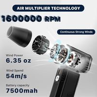 Mini souffleur d'air turbo puissant pour séchage de voiture, mini ventilateur turbo violent, nettoyeur de neige portable