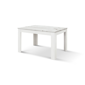 Diego Extendable <b>Table</b> Statuary White Laminate <b>Top</b> Melamine Base Indoor <b>Dining</b> - Product Image 3