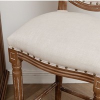 Meubles nordiques français rembourrés de restaurant en chêne antique Ensemble en bois et cuir Chaises de salle à manger de luxe modernes de 4 pièces