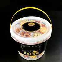 Seau alimentaire en PP de 100 oz avec poignée, étiquetage IML personnalisé, résistant au congélateur et inviolable, pour usage commercial de crème glacée