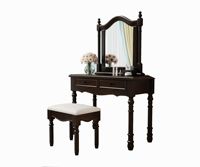 Meubles blancs de coiffeuse de maquillage de chambre à coucher en bois moderne du milieu du siècle