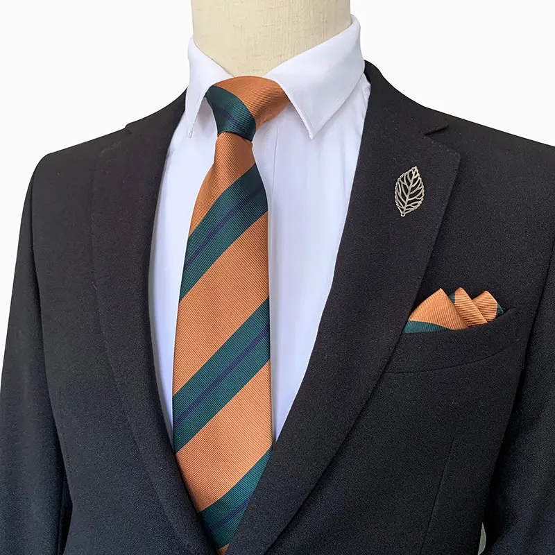 Fashion Multi Color Silk Tie Men's OEM Ties Blue Striped Patterned Tailored Necktie
