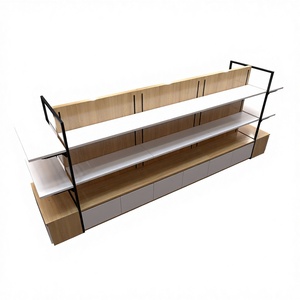 Estante Góndola Popular de Madera y Metal de Alta Luminosidad para Supermercados y Tiendas de Comestibles - Product Image 1