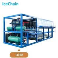 Machine à glace en blocs entièrement automatique de 5 tonnes à usage commercial, refroidie par air, équipée d'un moteur central, compatible OEM, pour glace et neige.