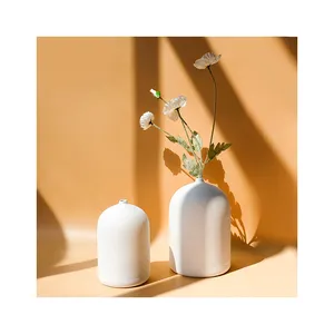 Универсальная креативная неглазурованная полосатая белая керамическая ваза небольшого размера в домашнем стиле для настольного декора, цветов