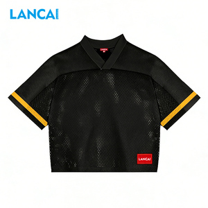 Manufacturer Custom Printing Blank Plain Streetwear Soccer Jersey Mesh Sport Team Training Baseball Retro Summer Boxy T-<b>shirt</b> - Product Image 1