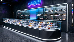 Vitrina Moderna de Vidrio con Iluminación LED para Exhibición de Cigarrillos en Tiendas Minoristas y Centros Comerciales - Product Image 2