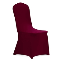 Housse de chaise blanche en polyester et élasthanne, housse de chaise extensible pour mariage, fête, banquet, housse de chaise à devant plat