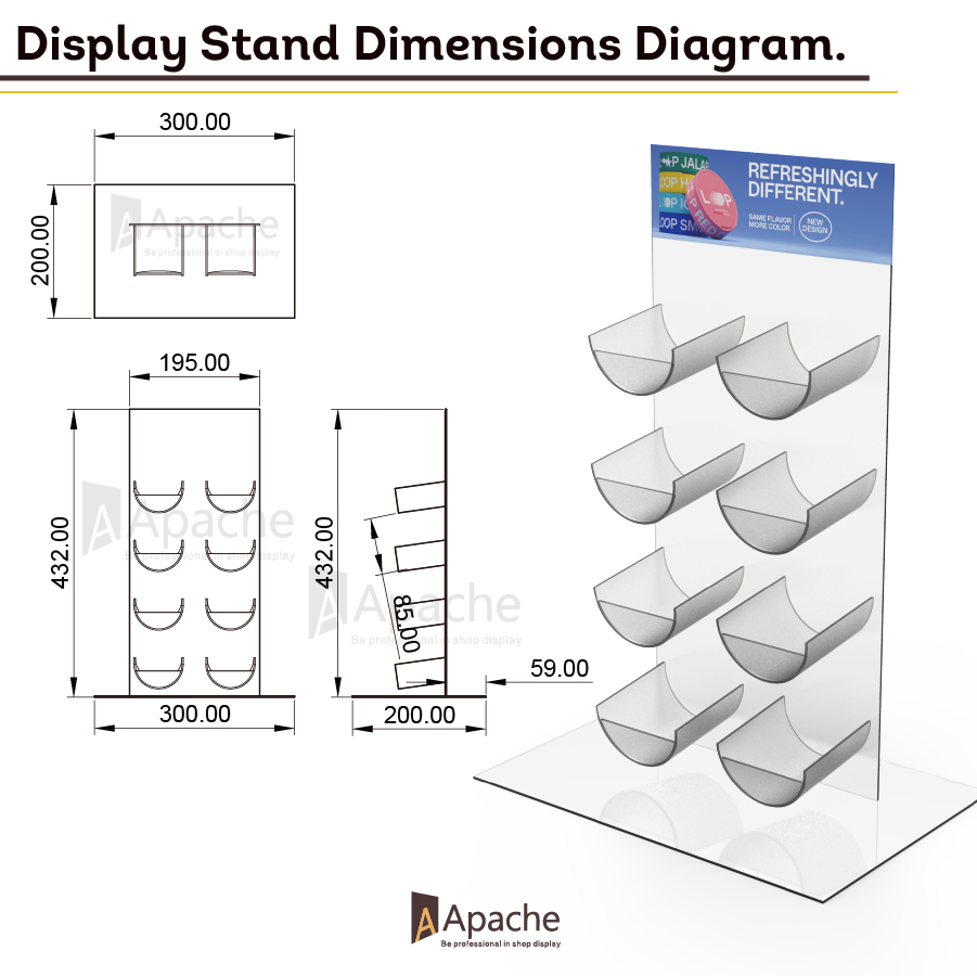 Apache Transparent Acrylic Mouth Tobacco Display Stand Counter Display Rack for Smoke Shop — view 3