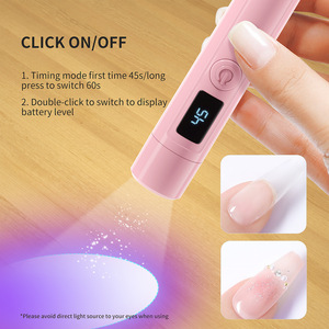 360 Rotatable 2 in 1 LCD Display Flash Curing Gel Extension Light Pink/White 3W Mini UV Led Touch Nail Lamp - Product Image 2