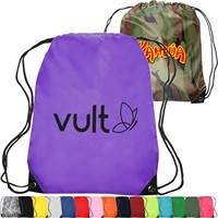 Sac à dos promotionnel avec cordon de serrage en polyester 210D et nylon pour hommes et femmes avec logo imprimé