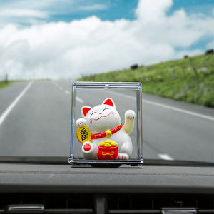 Modèle solaire magasin voiture accessoires décoration intérieure 2 pouces <span class=keywords><strong>petit</strong></span> <span class=keywords><strong>chat</strong></span> ornement agitant <span class=keywords><strong>japonais</strong></span> Fortune <span class=keywords><strong>chat</strong></span> chanceux - Product Image 2
