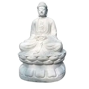 Religious Decorative Marble Carved Indian Buddha Figure Statue