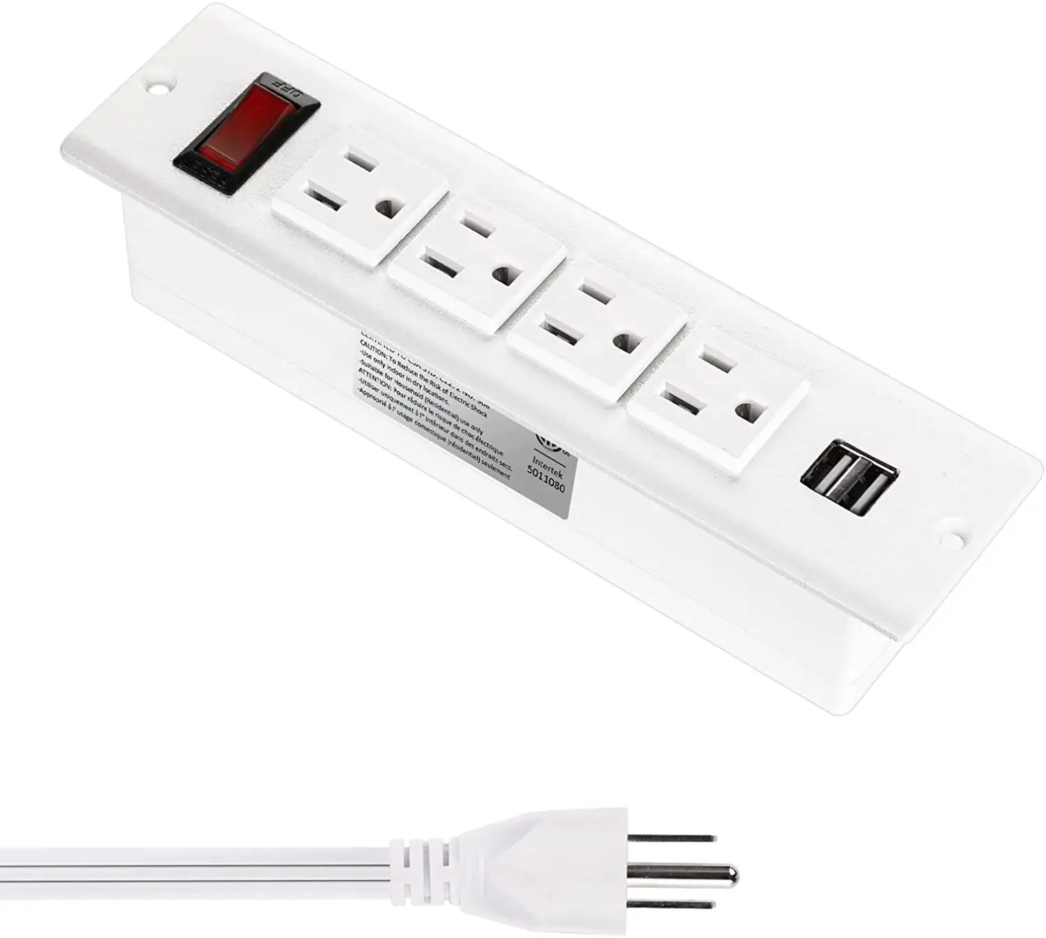 Einbau-Steckdosen leiste mit Schalter 4 Steckdosen 2 USB-Hubs/Büro Home Recessed Desk Outlet Socket Desktop Power Tülle