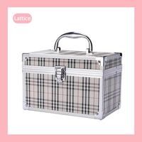 Argent Rétro Chic Maquillage Sac Grand Espace Multi-Couches Maquillage Boîte Voyage Cosmétiques Organisateur avec Mot de Passe Serrure Femmes 25x20x20cm