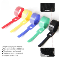 Sangle de câble auto-agrippante multicolore en nylon, réutilisable, écologique, avec adhésif double face, pour l'organisation de câbles
