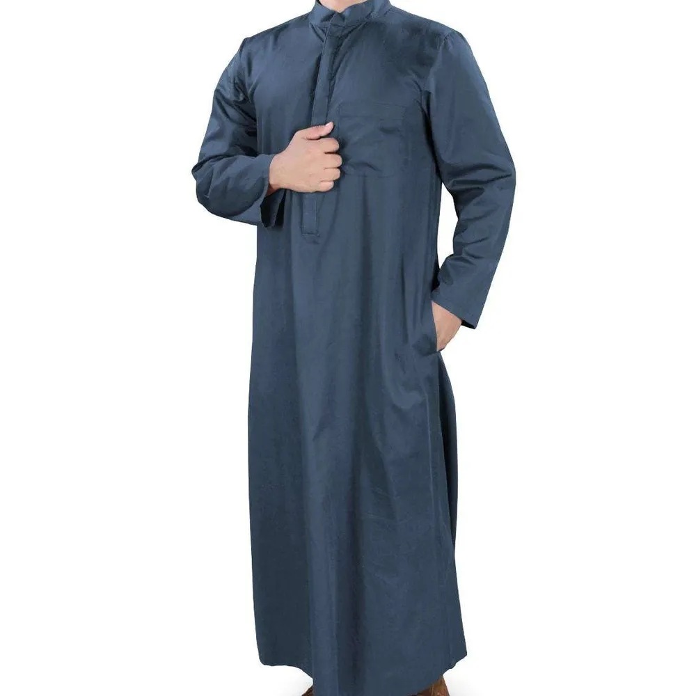 Tissu imprimé tobe pour hommes musulmans, Kaftan arabe, à manches longues, style moyen-orient, robe Abaya islamique, dubaï, Jubbah