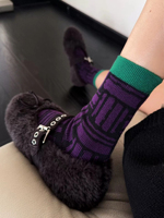 Chaussettes mi-longues pour femmes, automne-hiver, nouvelles chaussettes rayées tendance, simples, confortables, décontractées, polyvalentes, résistantes aux odeurs