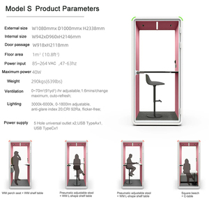 Cabinas Acústicas Portátiles de <span class=keywords><strong>Oficina</strong></span>, Silenciosas, Grandes, para Espacios Comerciales de Coworking, Espacio Privado para Concentración, Cabina Modular Insonorizada - Product Image 4