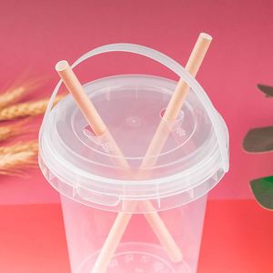 Hot Selling Custom logo Fruits Container 500ml 700ml 1000m Plastic Drinking <b>Buckets</b> <b>With</b> <b>Lids</b> <b>with</b> Handles - Product Image 4