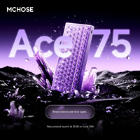 Clavier magnétique MCHOSE Ace75 75% pour l'e-sport, faible latence de 0,08 ms, ARGB RGB, clavier de jeu à commutation à chaud avec bouton de volume