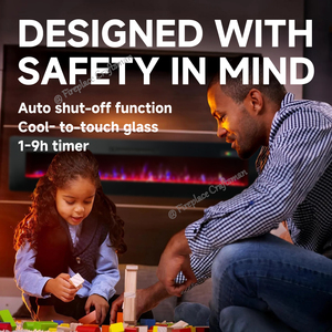 ที่ทำความร้อนเตาผิงไฟฟ้าสำหรับตกแต่งในร่ม59 70นิ้วควบคุมระยะไกลปรับความสว่างเปลวไฟติดผนัง - Product Image 6